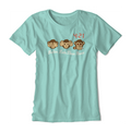 Wise Monkeys Ladies Mint Tee