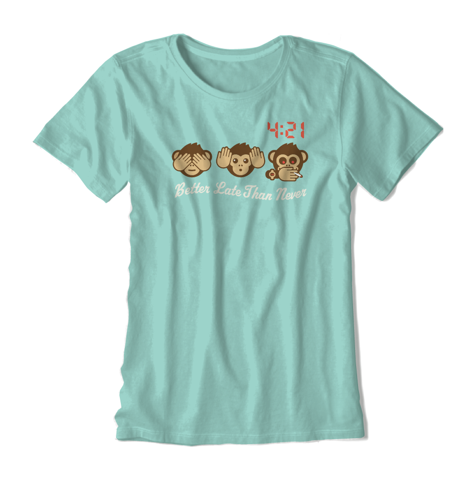 Wise Monkeys Ladies Mint Tee